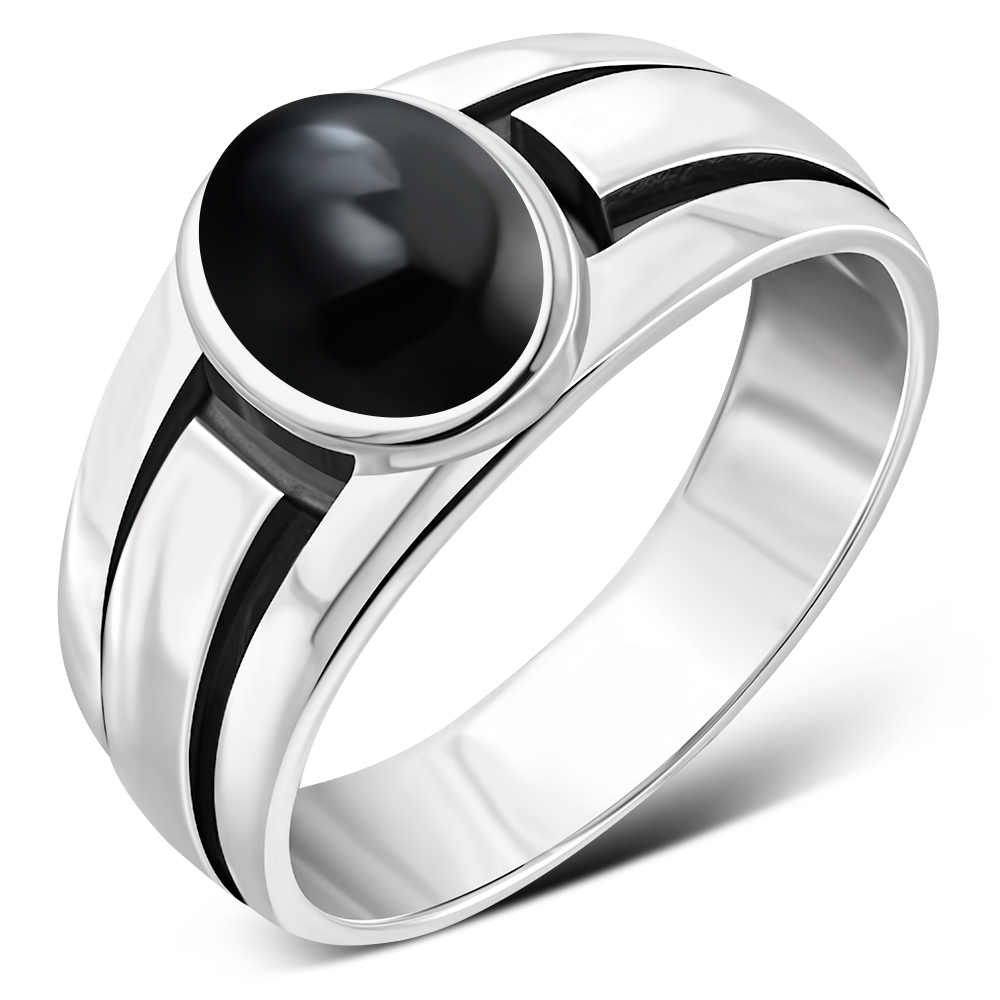 Bali Style Onyx Ring- Onyx Engagement Ring, Boho Ring-Sterling Silver – A  Wild Violet