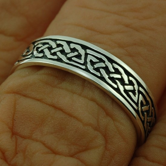 Shop All Silver: Celtic Knot Men's Silver Band Ring, rp624