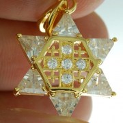 14K Gold Plated Jerusalem Cross Star David  Pendant, pgp456