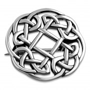 Celtic Knot Rounded Silver Brooch - br14