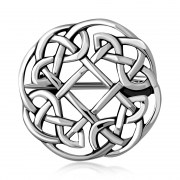 Celtic Knot Rounded Silver Brooch - br14