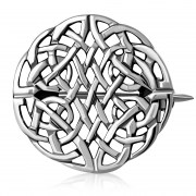  Sterling Silver Rounded Celtic Knot Brooch, br17