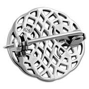  Sterling Silver Rounded Celtic Knot Brooch, br17