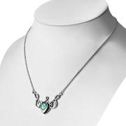 Abalone Shell Celtic Knot Silver Necklace