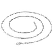 1.8mm-Wide 45cm-Long | Sterling Silver Fox Tail Round Chain