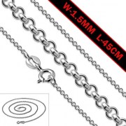 1.5mm-Wide 45cm-Long | Sterling Silver Rolo Link Chain