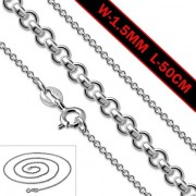 1.5mm-Wide 50cm-Long | Sterling Silver Rolo Link Chain