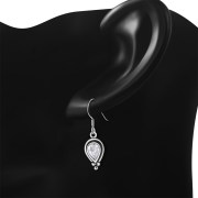 Clear CZ Ethnic Style Silver Earrings, e177