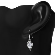 Clear CZ Ethnic Style Silver Earrings, e177