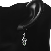 Abalone Shell Celtic Trinity Silver Earrings - e256