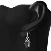filigree work Hamsa Earrings Silver, e270