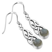 Labradorite Celtic Silver Earrings - e298