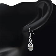 Labradorite Celtic Silver Earrings - e298