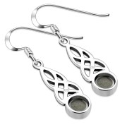 Labradorite Celtic Silver Earrings - e298