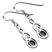 Rainbow Moon Stone Celtic Knot Earrings - e299