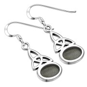 Labradorite Celtic Trinity Knot Silver Earrings - e300