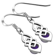 Amethyst Stone Celtic Silver Earrings Set - e309