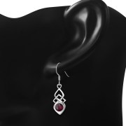 Garnet Stone Celtic Silver Earrings Set - e309