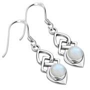 Rainbow Moonstone Celtic Silver Earrings Set - e309
