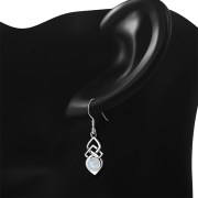 Rainbow Moonstone Celtic Silver Earrings Set - e309