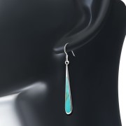 Turquoise Long Drop Sterling Silver Earrings, e320