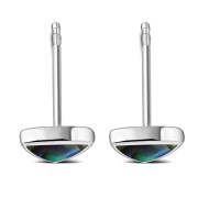 Abalone Shell Triangle Stud Silver Earrings, e326