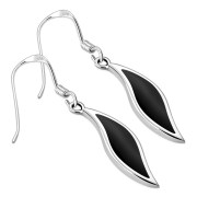 Black Onyx Silver Earrings, e330