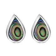 Abalone Shell Drop Silver Stud Earrings, e333
