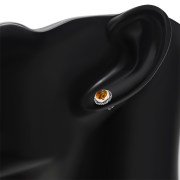 Baltic Amber Stud Silver Earrings, e337