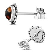 Baltic Amber Stud Silver Earrings, e337