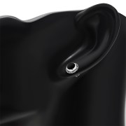 Black Onyx Stud Silver Earrings, e337