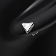 Mother of Pearl Triangle Silver Earrings - e348