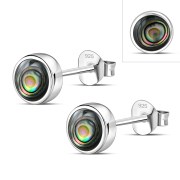 Abalone Shell Sterling Silver Stud Earrings - e364