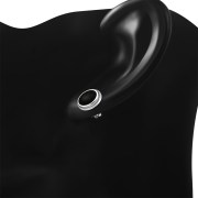 Black Onyx Oval Earrings - e368