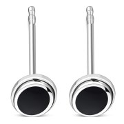 Black Onyx Oval Earrings - e368