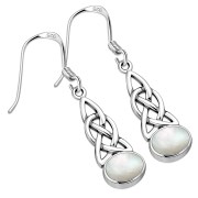 Mother of Pearl Celtic Knot Earrings - e379