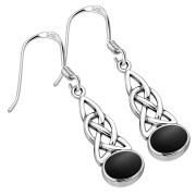 Black Onyx Celtic Knot Earrings - e379