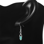 Turquoise Celtic Knot Sterling Silver Earrings - e385