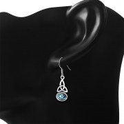 Abalone Shell Celtic Trinity Knot Silver Earrings - e391h