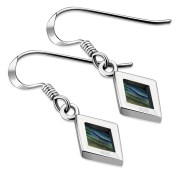 Abalone Rhombus Shape Silver Earrings, e403h