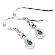 Abalone Drop Silver Earrings, e405