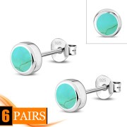 Turquoise Sterling Silver Stud Earrings - e407