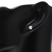 Rainbow Moonstone Round Sterling Silver Stud Earrings, e429st