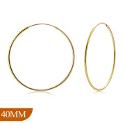 14K Gold Plated | 40mm Wide - 1.2mm Thick Hoop Earrings, eh100