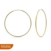 14K Gold Plated | 50mm Wide - 1.2mm Thick Hoop Earrings, eh100