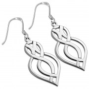 Long Sterling Silver Celtic Earrings, ep132