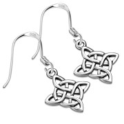 Tiny Celtic Knot Plain Solid Silver Earrings, ep151