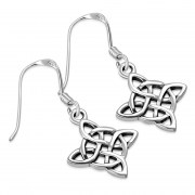 Tiny Celtic Knot Plain Solid Silver Earrings, ep151