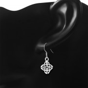 Tiny Celtic Knot Solid Sterling Silver Earrings, ep154
