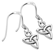 Tiny Celtic Trinity Knot Silver Earrings, ep155